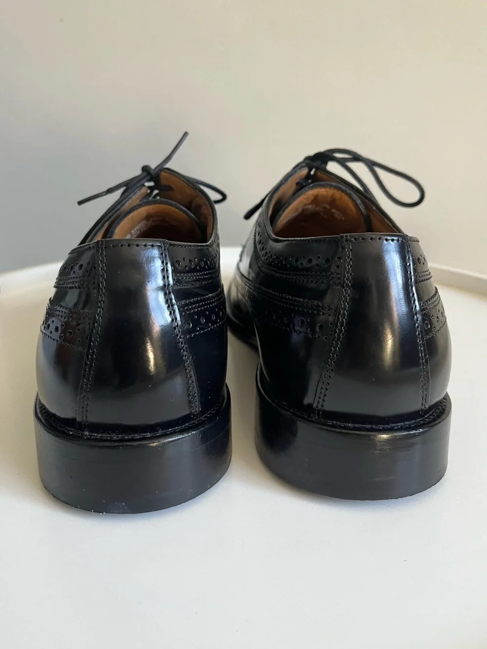 Bostonian Luxe Black Leather Wingtip Brogue Lace up Oxford Shoes 10 Wide